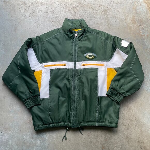 Vintage Green Bay Packers Pro Player Jacket Insulated NFL Retro Men’s XL - Picture 2 of 10